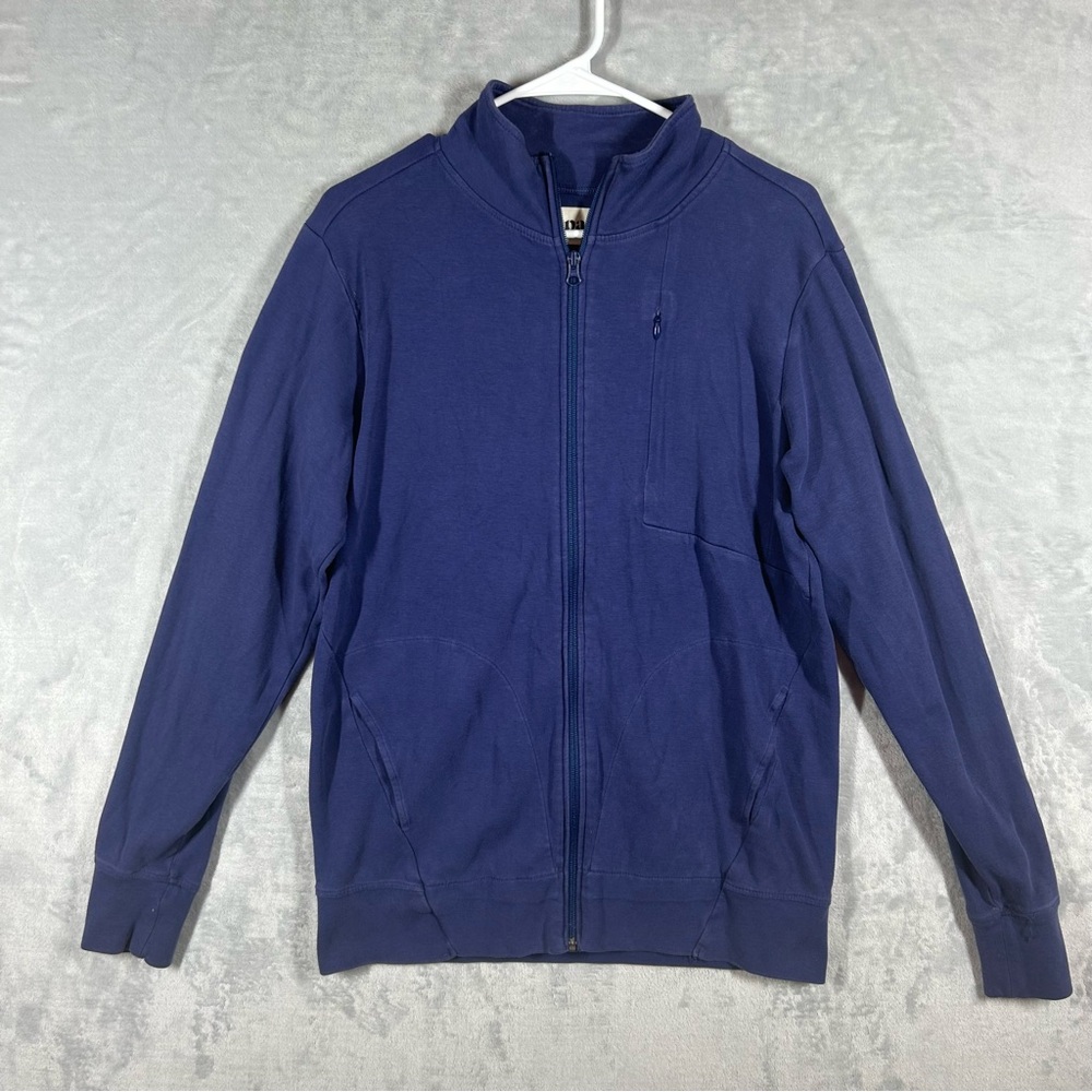 Pact Men's Full Zip Long Sleeve Organic Cotton Sweater Men's Medium Blue